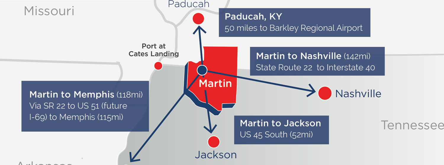 Weakley County, TN Proximity Map 